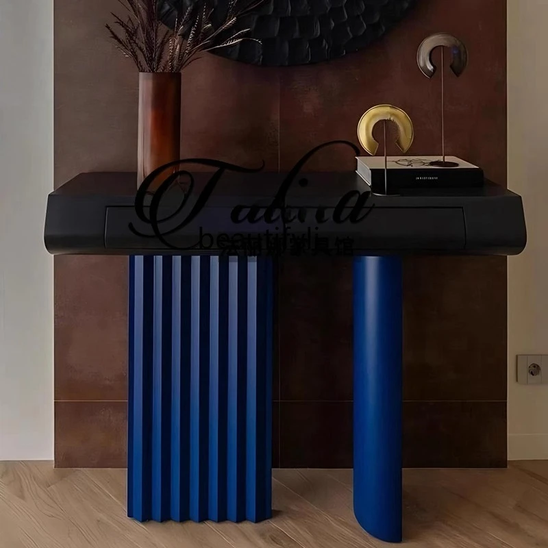

American entrance table Light luxury entry aisle entrance table Living room solid wood Decorative end view table
