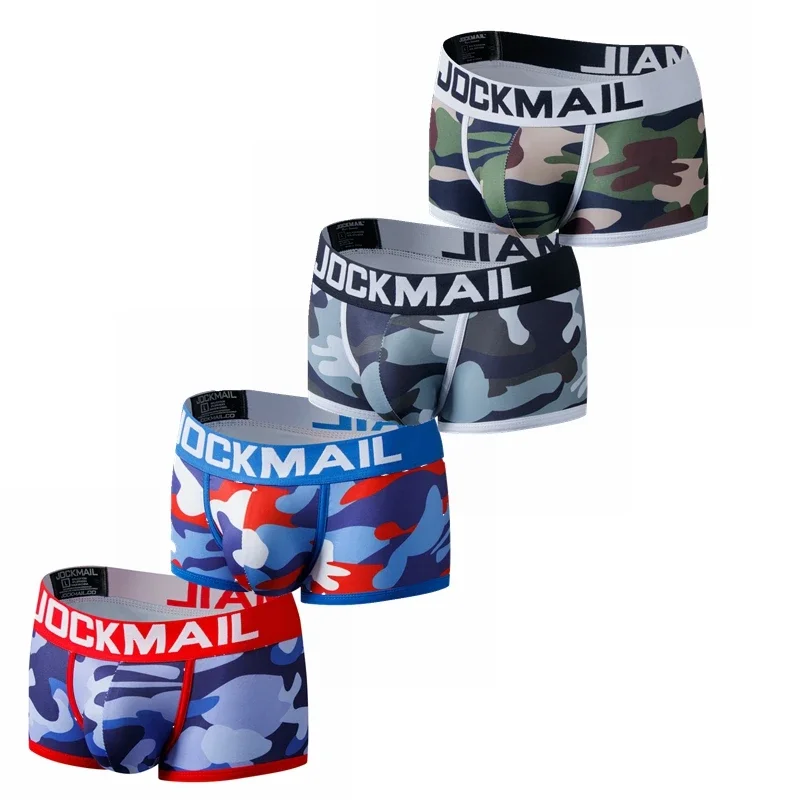 New JOCKMAIL Brand Sexy Mens Underwear Boxer shorts Sexy playful printed mens trunks panties cuecas boxer Gay Underpants