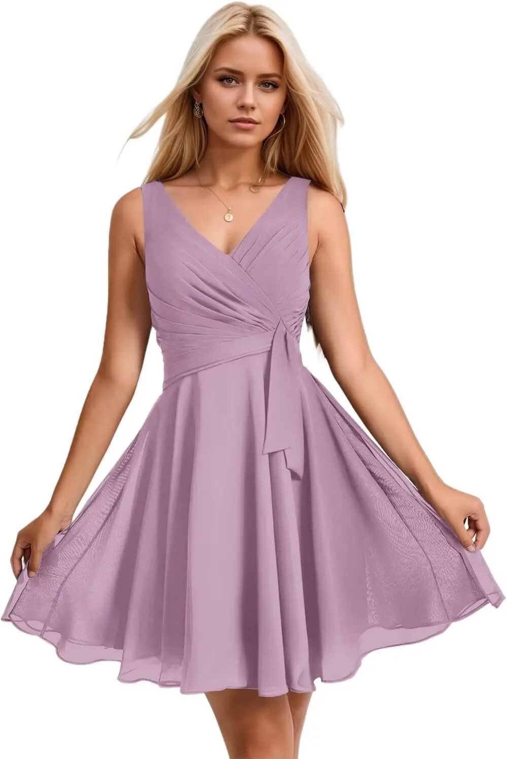 abito-da-damigella-d'onore-corto-in-chiffon-2025-abito-da-ballo-elegante-con-scollo-a-v-a-trapezio-con-volant-abito-da-cocktail-abito-da-sera-elegante-formale-da-donna