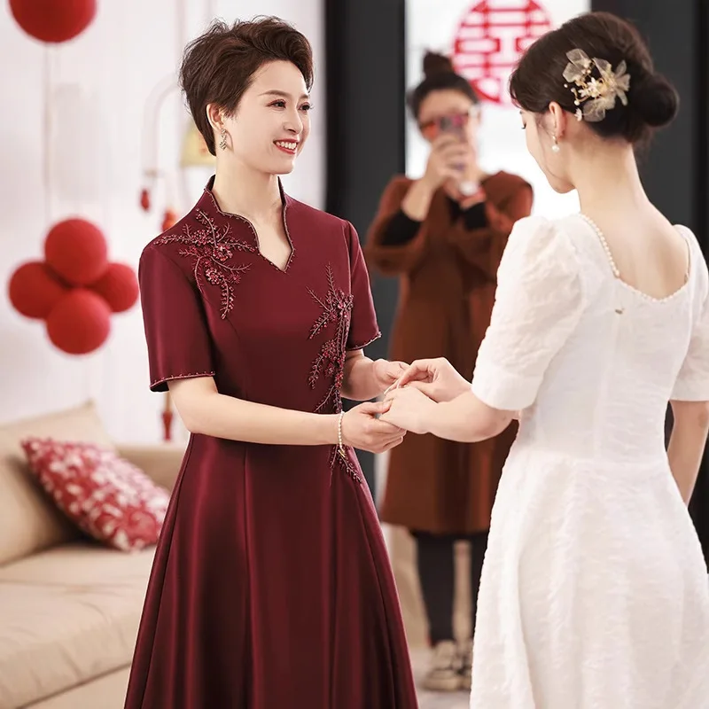 

Платье для свекрови на свадьбу, платье-ципао для мамы, новинка 2026 года