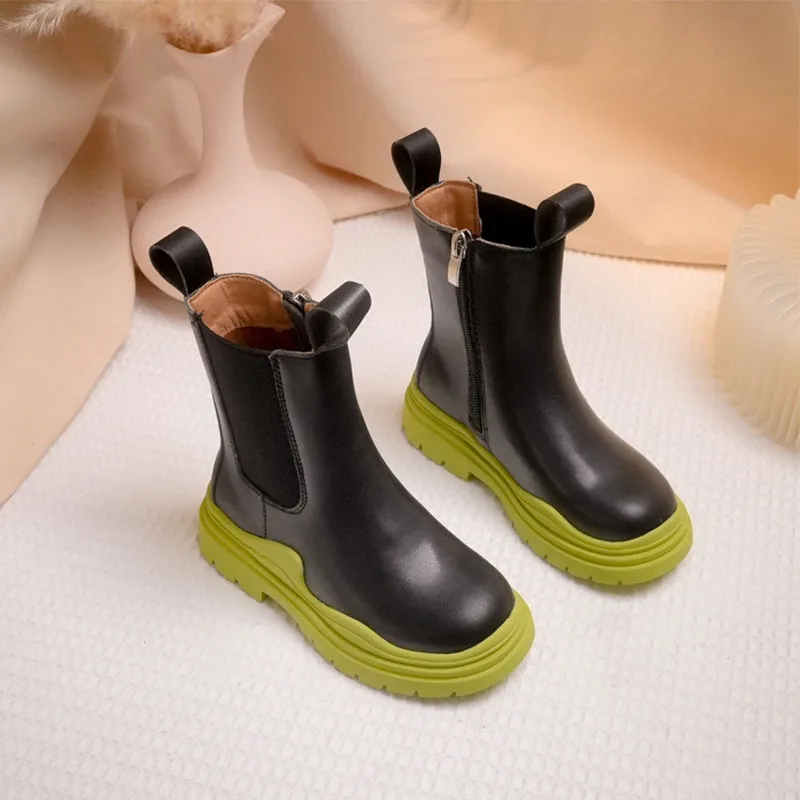 Girls boots children\'s smoke boots 2022 autumn and winter new Chelsea shoes big boys  boots