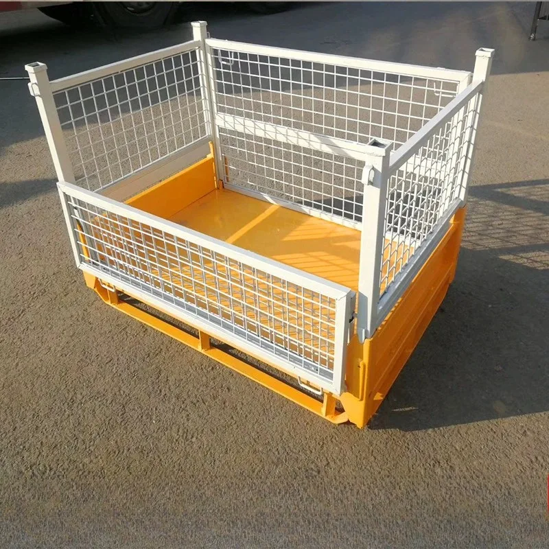 Foldable Stackable Metal Container Warehouse Wire Mesh Cage Heavy Duty Logistics Transport Storage Bin For Material Handling