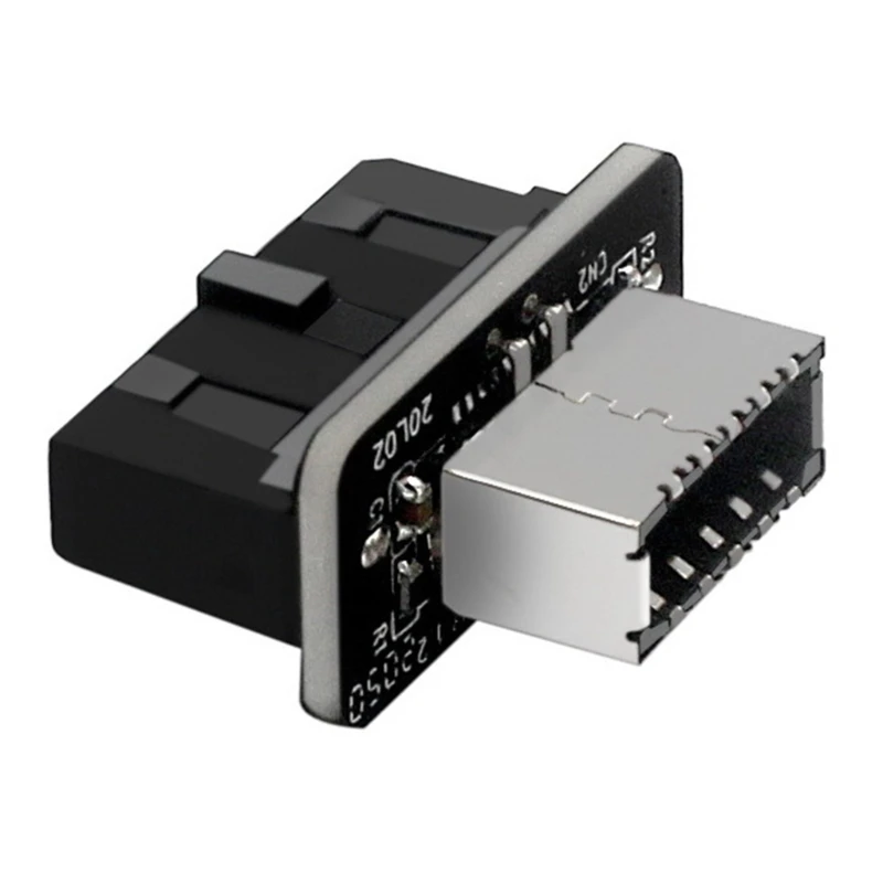 USB Type-E Female to 19-Pin Male Adapter for Internal Motherboard Connection Vertical Header Splitter for Type C