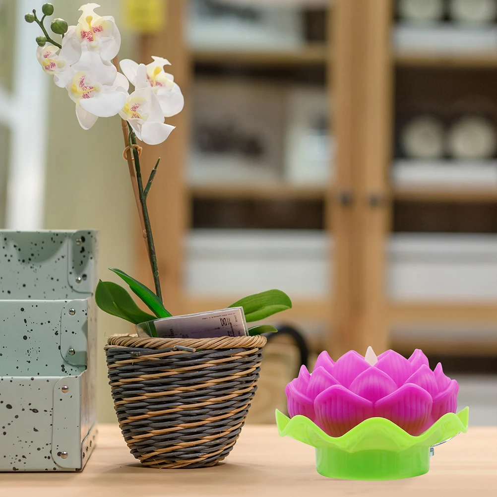 

Electronic Lotus Lamp Led Flower Lamps Lights Night Simulation Decoration Blessing Vase Table