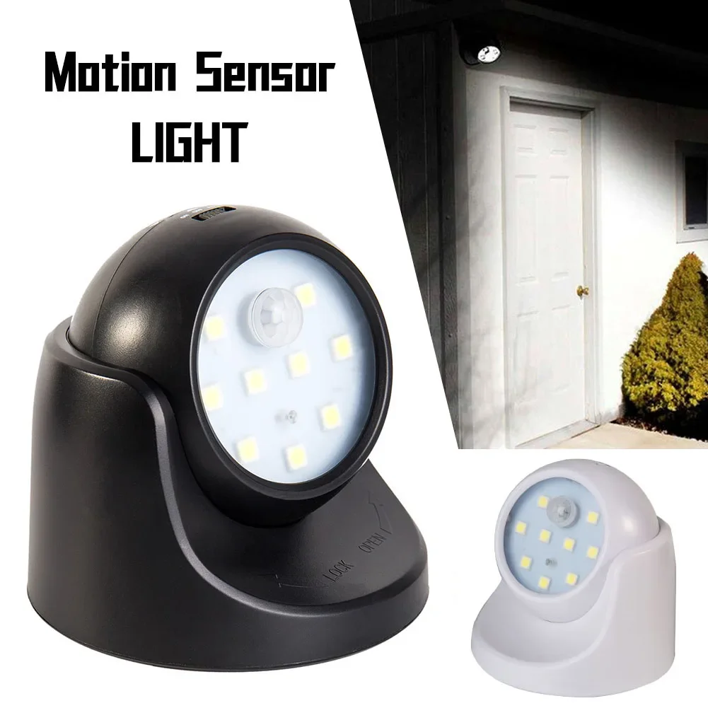 Battery Operated LED Spotlight PIR Motion Sensor Light Wireless Infrared Wall Lamp Home Indoor Outdoor Detector Security Light