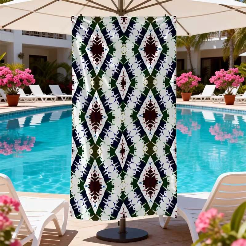Bohemian Ethnic Tile Beach Towel Vintage Ethnic Patchwork Print Quick Dry Sandproof Absorbent Towel for Beach Travel Vacation