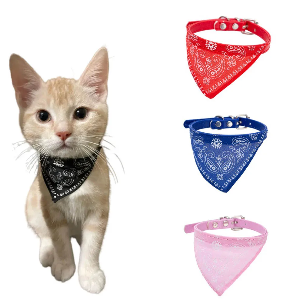 Verstellbares, niedliches bedrucktes Bandana-Katzenhalsband für Welpen, Hunde und Katzen, verstellbares dreieckiges Haustier-Bananenhalsband für Kätzchen