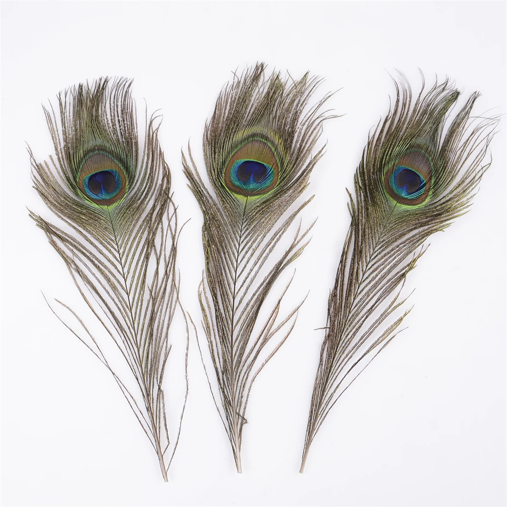 10PCS Natural Peacock Feather 25-45cm for DIY Craft Jewelry Vase Table Decor Plumes Stage Perform Party Clothing Accessories