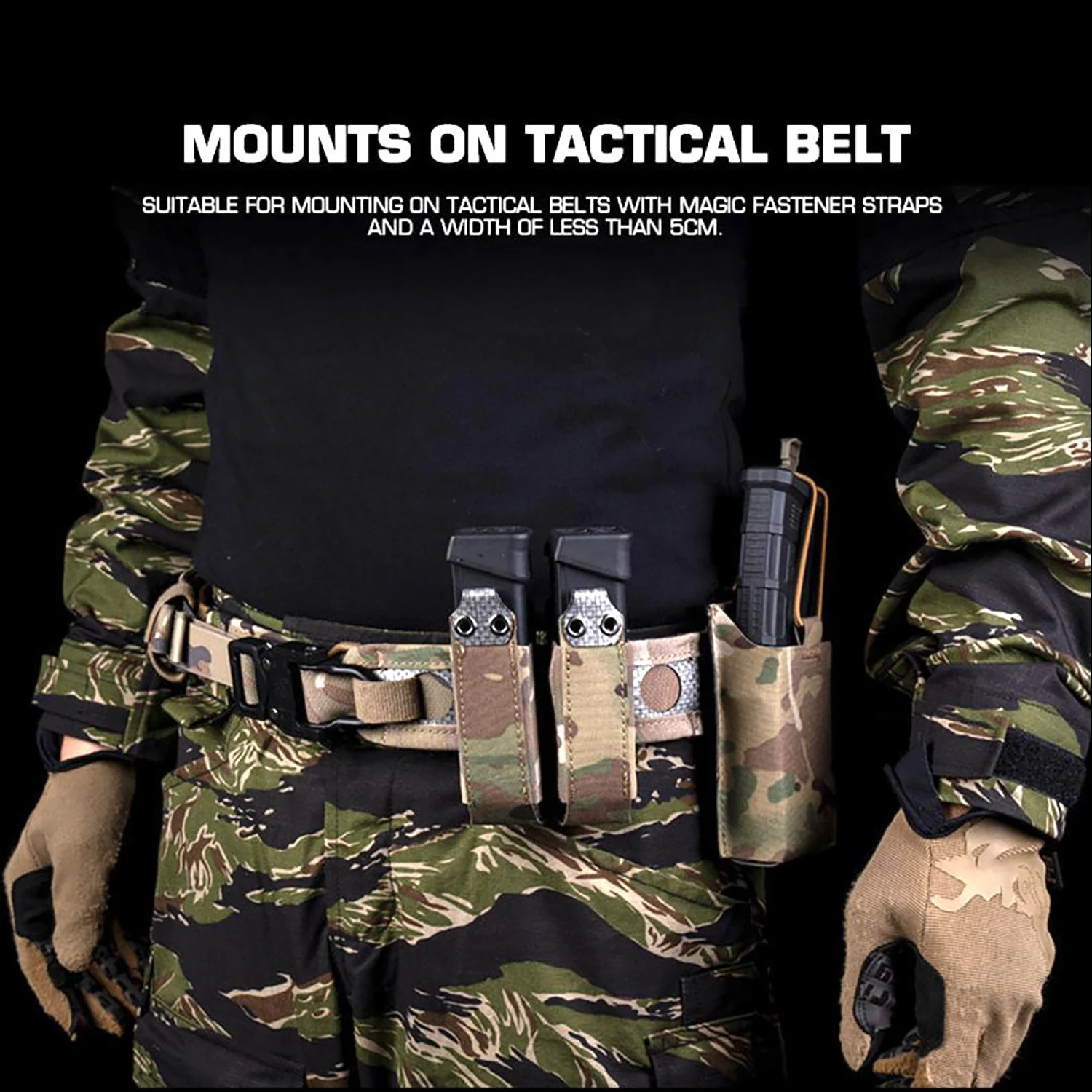 2PCS Velcor Hook Loop Magic Fastener Strap Compatible With Molle Mag Pouch Magazine Holster Mount On Belt