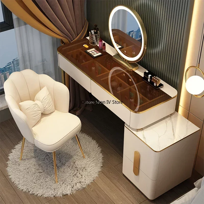 

Modern LED Mirros Dresser Table Household Bedroom Makeup Dressing Table Table Luxury Toaletka Do Sypialni Home Furniture