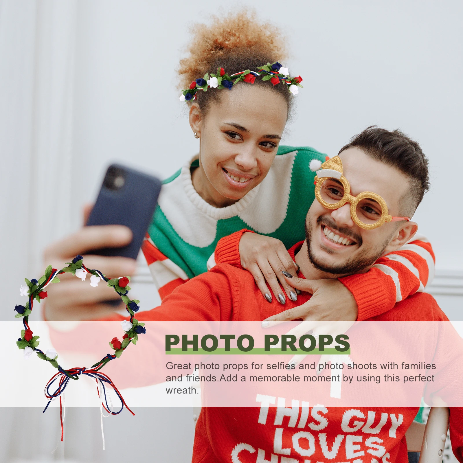 

2Pcs Fan Hair Accessories Comfortable Handmade Garland Headdress for Holiday Party Photography Props