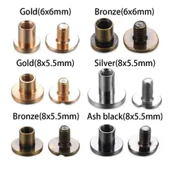 10sets Copper Leather Craft Belt Wallet Solid Brass Nail Rivets Screws Cloth Button decoration nail