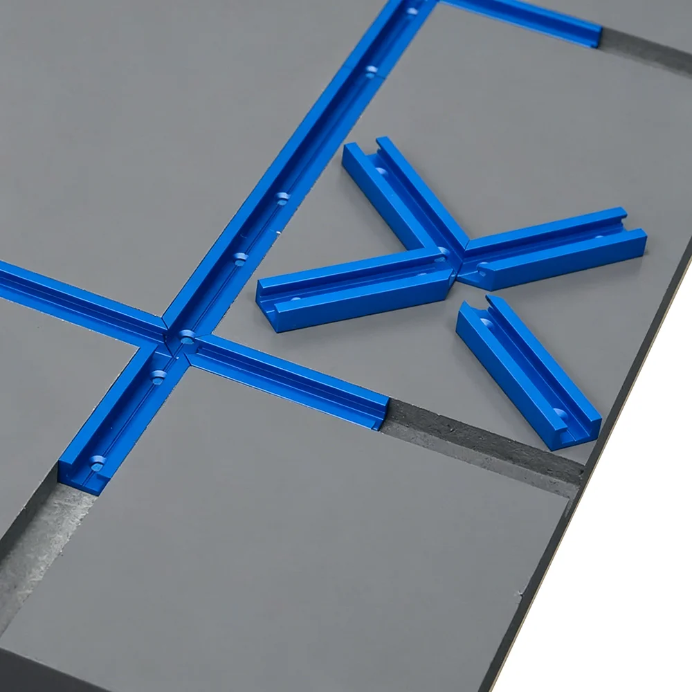 1Set T-Track Intersection Kit, For 19mm T-Track Slot Miter Track Jig For Carpentry Mitered Double Cut Profile Kit Woodworking