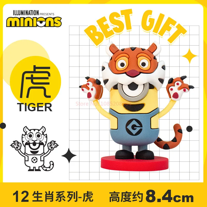 Minions Chinese Dierenriemtekens Anime Figuur Modelcollectie Poppendecoratie Speelgoed Schattige Poppenornament Verjaardagscadeau Voor Kinderen