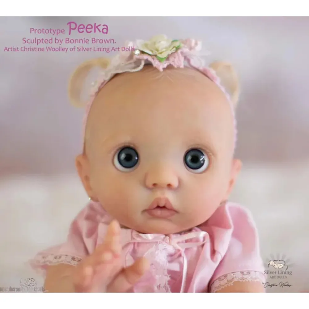 16inch Unfinished Unpainted Reborn Doll Kit Peeka DIY Doll Parts with Belly and Cloth Body Muñeca Kit Reborn Bebe