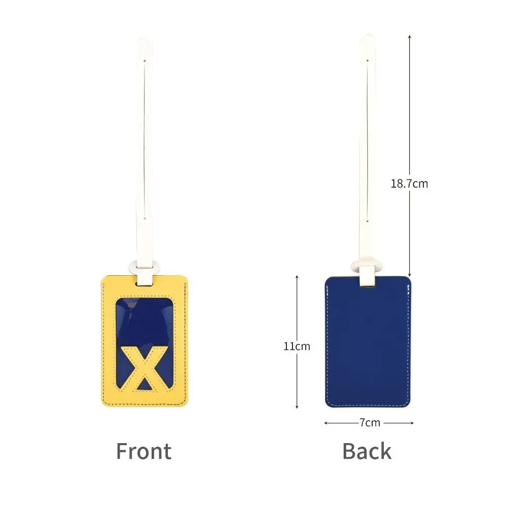 

Solid Color 26 Letter Name Luggage Tag Baggage Name Tags PU Airplane Suitcase Tag Information Card Travel Accessories