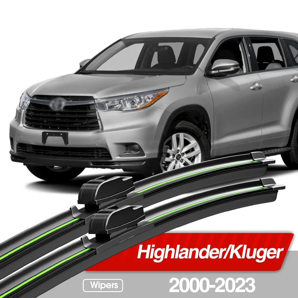 

For Toyota Highlander Kluger 2000-2023 Front Windshield Wiper Blades 2pcs Windscreen Window Accessories 2001 2007 2019 2020 2022