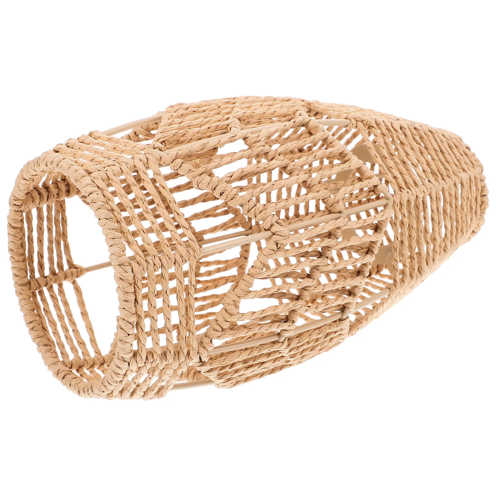 

1pc Paper Rope Woven Lampshade Handmade Boho Rattan Pendant Light Shade For Living Room Bedroom Ceiling Fan Bulb Cover Decor