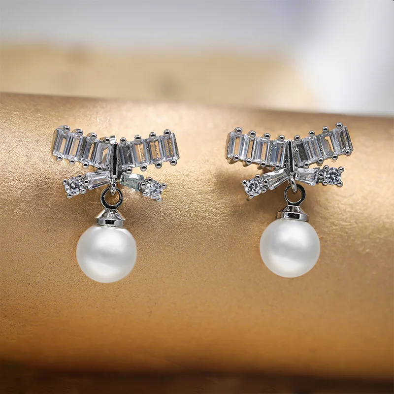 Boucles d'Oreilles Nministériels d en Argent 925, AAA +, Ensemble de Bijoux avec Franges, Cadeau de Mariage, Nouvelle Collection