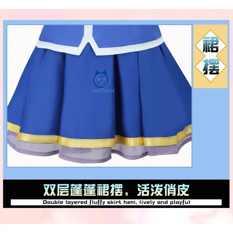 أزياء أنيمي كونو سوباراشي سيكاي ني شوكوفوكو وو أكوا التأثيرية فستان أزرق جوارب للنساء والفتيات زي لعب الأدوار الهزلي #4