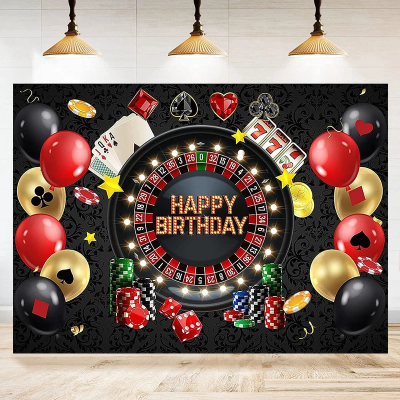 toile-de-fond-de-photographie-de-casino-de-cartes-de-poker-decorations-de-fete-d'anniversaire-banniere-de-fond-de-theme-de-nuit-de-casino