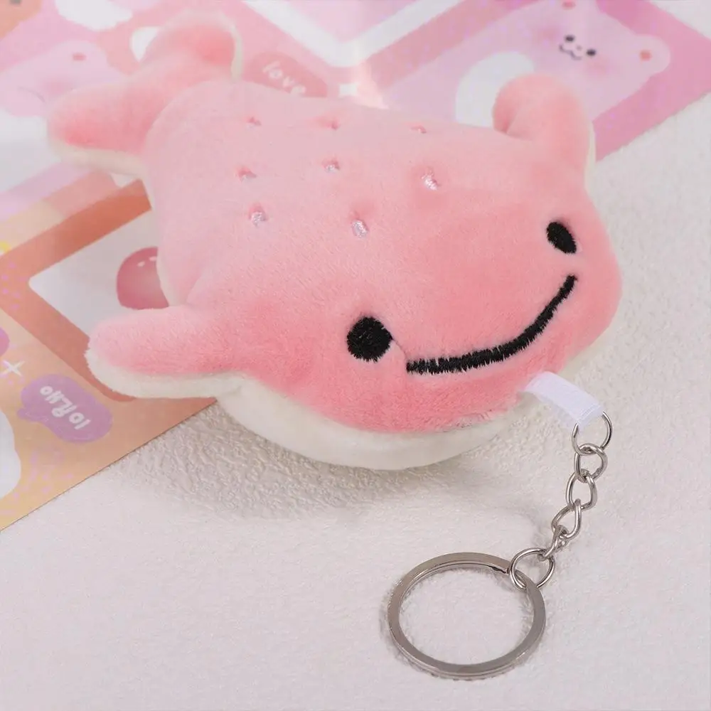 Hanging Accessory Animal Whale Cartoon Whale Keychain Plush Fluffy Animal Whale Doll Soft Stuffed Cute Whale Pendant Decoration