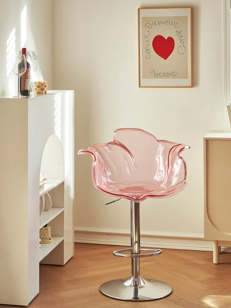 DSA Light Luxury Transparent High Chair Lifting Island Chair Cafe Bar Chair Acrylic High Stool