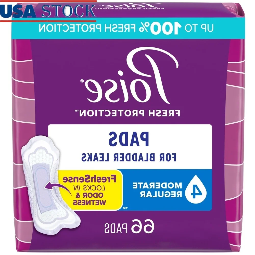 

Incontinence Pads Women Moderate Absorbency Regular Length 66 Count Bladder Leak Protection Odor Control ContourFit Design