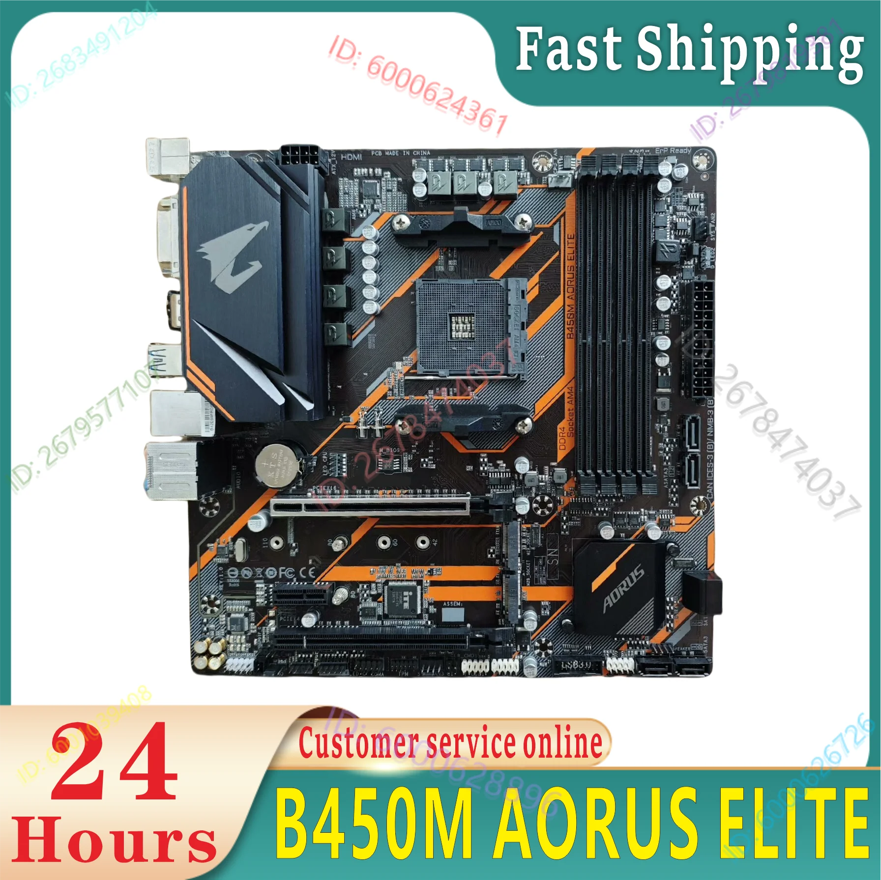 

B450M AORUS ELITE AMD B450/4-DDR4 DIMM/M.2/USB3.1/Micro ATX/Max-64G Dual Channel AM4 Motherboard
