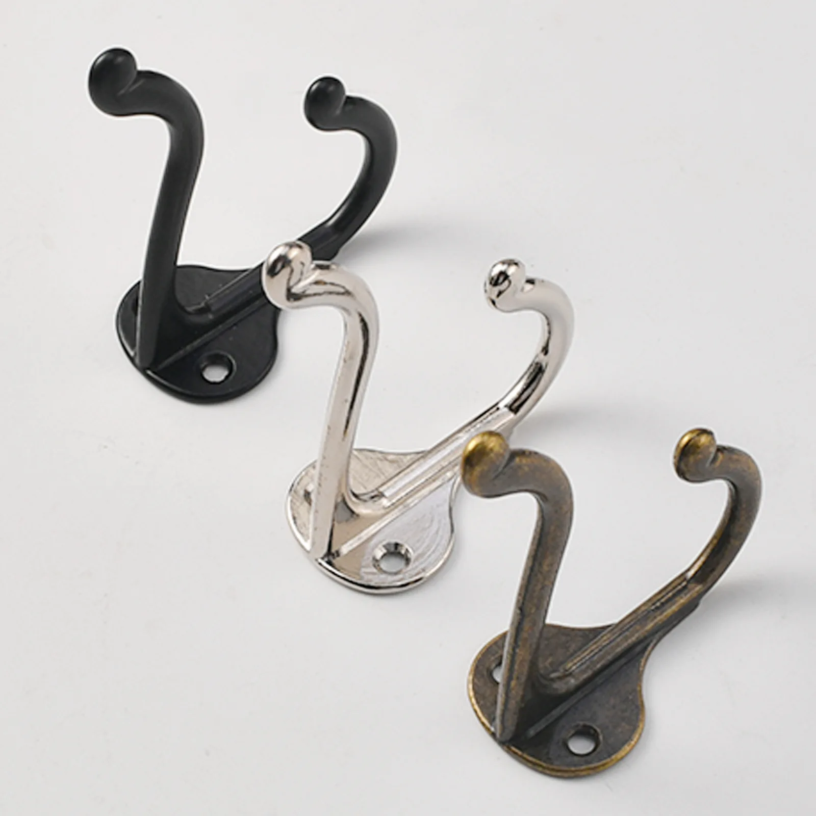 레트로 새로운 중국어 홈 개선 액세서리 골동품 아연 합금 골동품 코트 후크 더블 홀 후크 문 교수형 옷