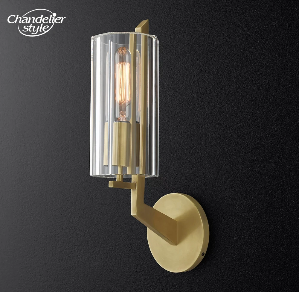 Vendome Sconce Modern Retro LED Crystal Brass Chrome Black Nickel Wall Lamps Lustre Living Room Bedroom Bathroom Indoor Lighting