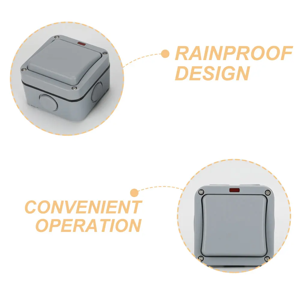 

Waterproof Wall Outdoor Rainproof Light Switch For Garden Pool Patio Garage Door Button Wall Mount Electrical Switch