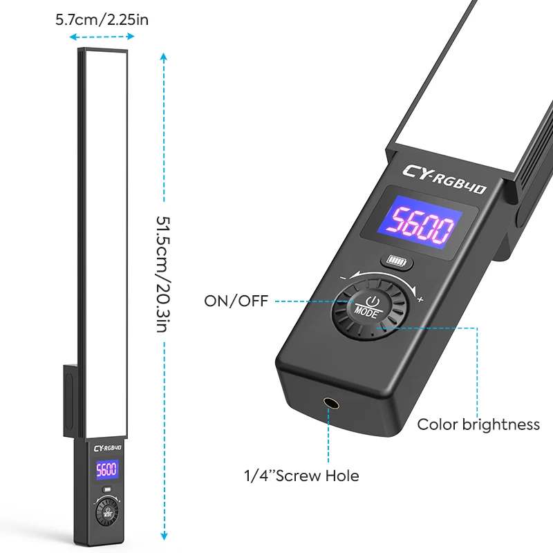 LED Video Lights Long Strip RGB 28 Colors 2500-6500k Photography Hand Held Tube Light With Carrying Bag Remote Control For Photo