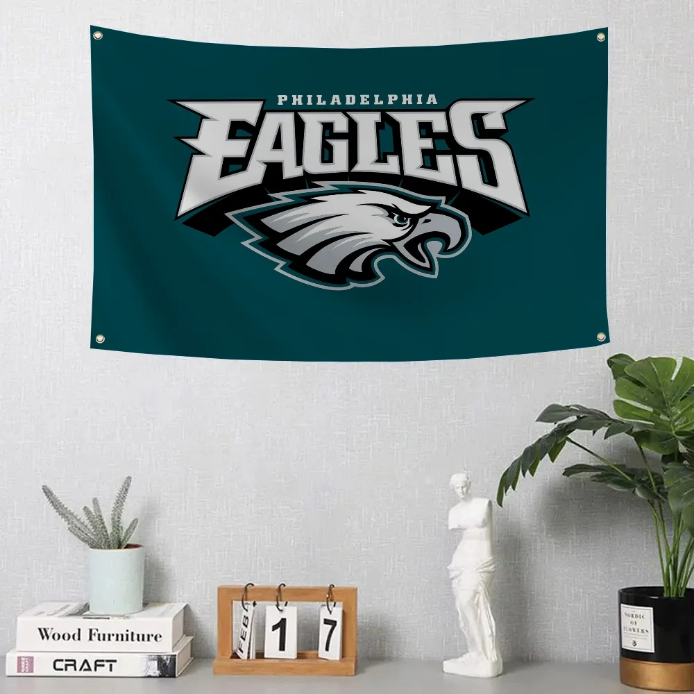 1pc Philadelphia Eagles Flag Flags And Banners Four Hole Polyester Outdoor Decor Room Aesthetic