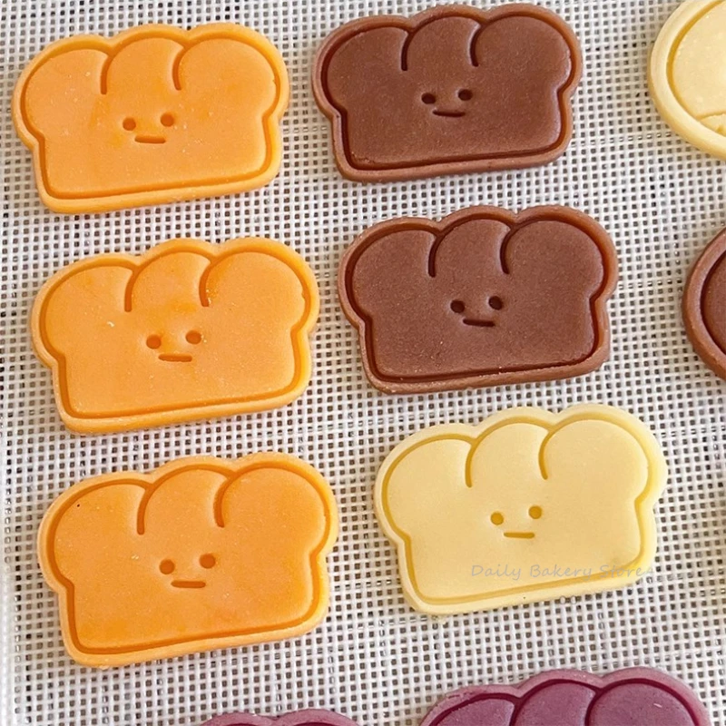 Bear Bread Expression Cookie Cutters 3D Plastic Biscuit Mold Cookie Stamp DIY Fondant Cake Mould Kitchen Baking Pastry Bakeware