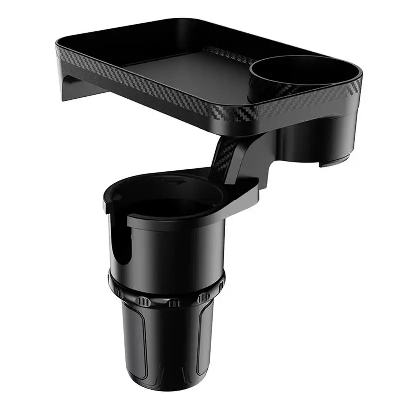 Car Cup Holder Attachable Meal Tray Expanded Table Desk Portable 360 Rotatable Adjustable Auto Car Food Tray Cup Holder Expander
