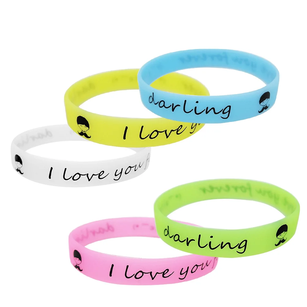 

20pcs Luminous Silicone Wristbands Bright Colors Soft Comfort One Size Fitness Sports School Glow Dark Customizable Bracelets