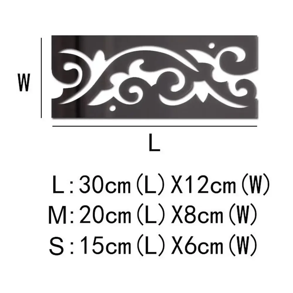 Self Adhesive Mirror Waist Line Acrylic Material 3D Design Self Adhesive Wall Paster Creative Pattern Edge Strip