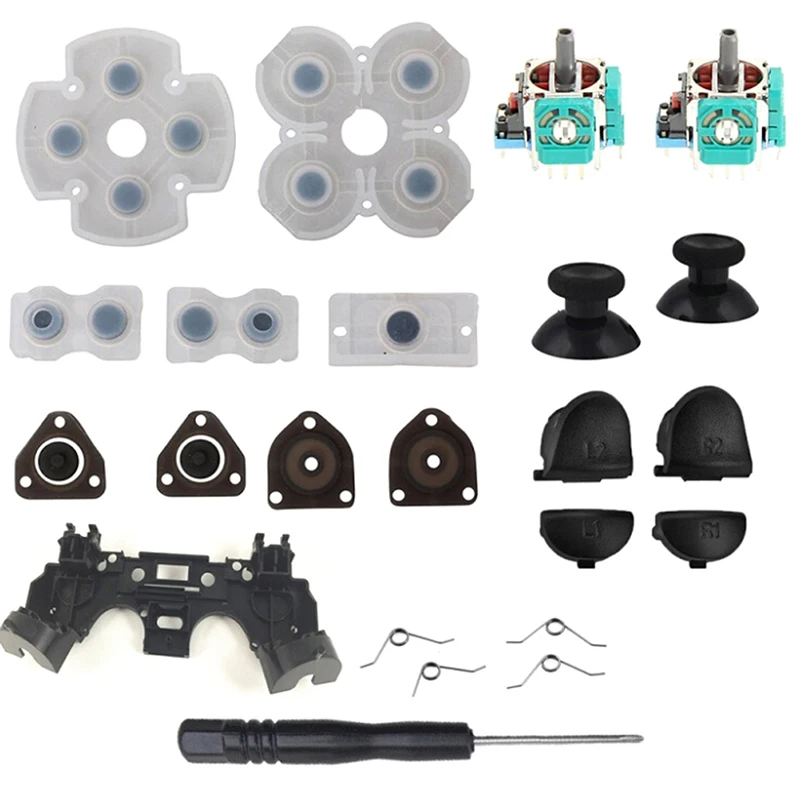 Kit de botones de gatillo para reparación de PS4, Joysticks analógicos 3D, L1, R1, L2, R2