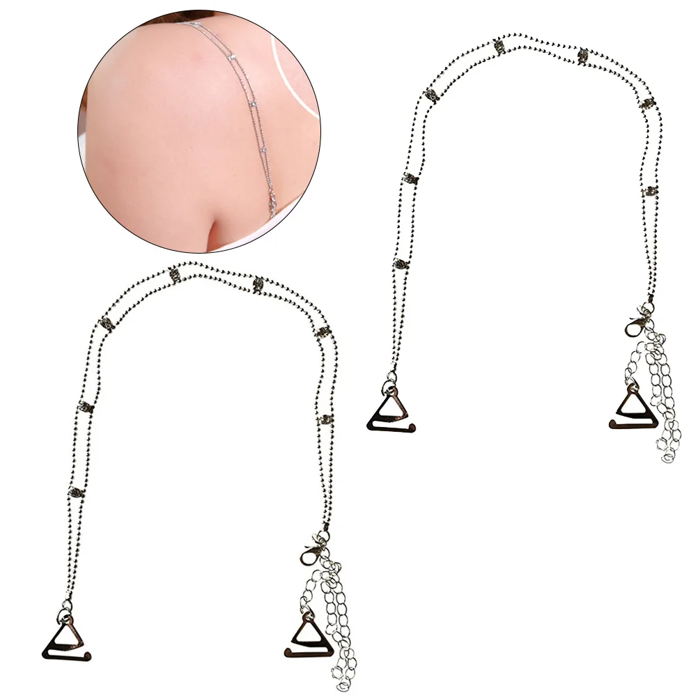 

Adjustable Decorative Bra Straps Double Row Crystal Rhinestone Design for Removable Bra Cups Tank Tops Tube Dresses Bling Sling