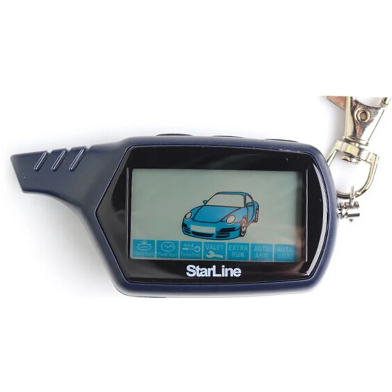 Only For Russian Twage StarLine B9 2 Way Car Alarm System + Engine Start LCD Remote Control Key keychain StarLine B 9