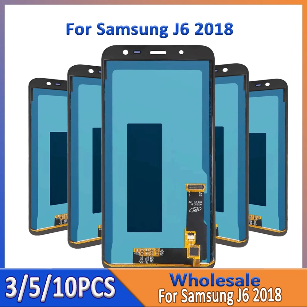 

Оптовая продажа, 3/5/10 шт./лот для Samsung J6 2018, сенсорный ЖК-экран в сборе, J600 J600F дисплей