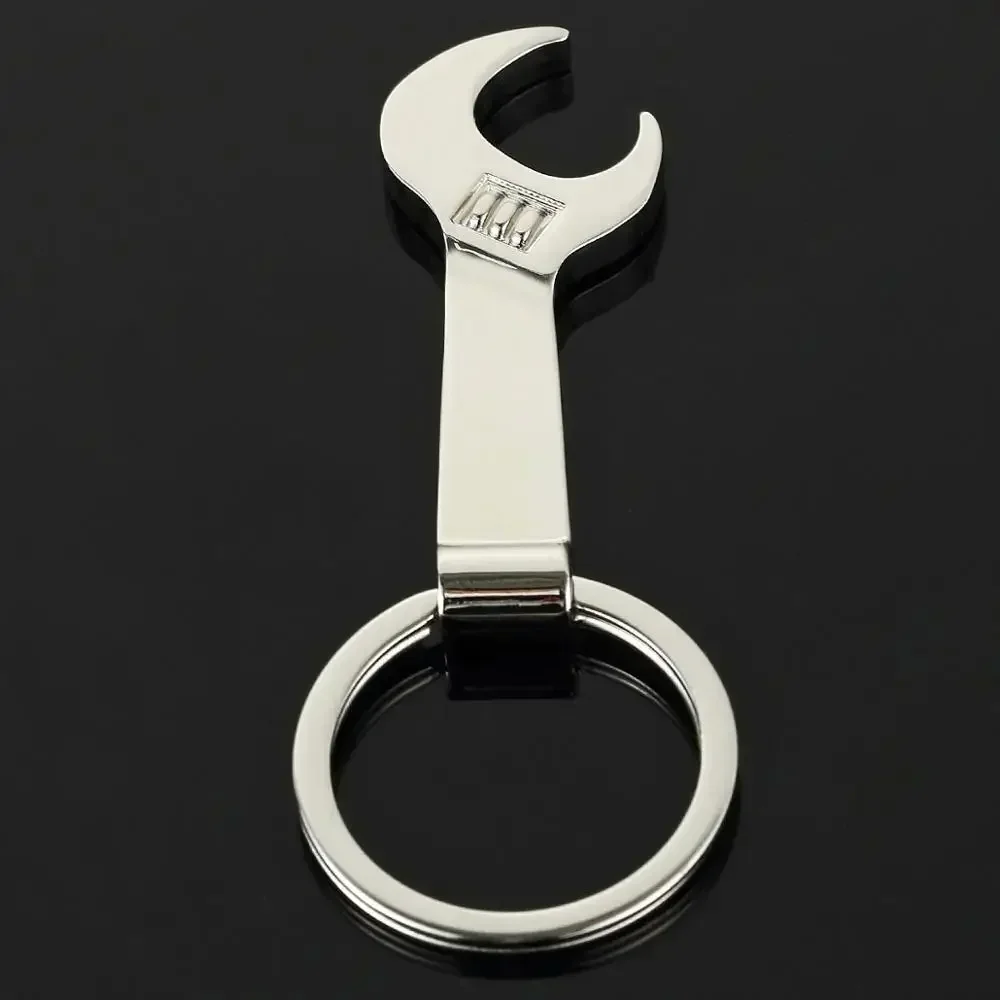 Metal Wrench Spanner Shape Beer Bottle Opener Can Opener Hang Ring Keychain Keyring Beer Bottle Opener Accessories S016