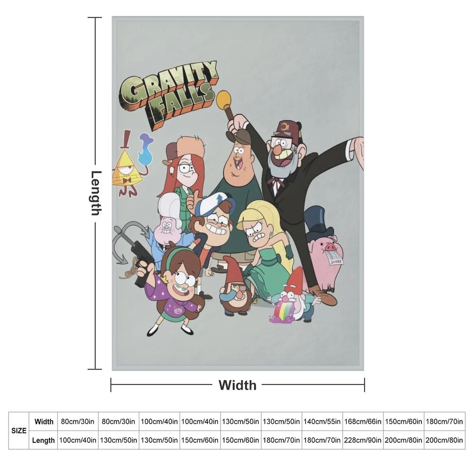 Gravity falls, characters from gravity falls Throw Blanket Beautifuls for winter Flannel Fabric Soft Big Blankets