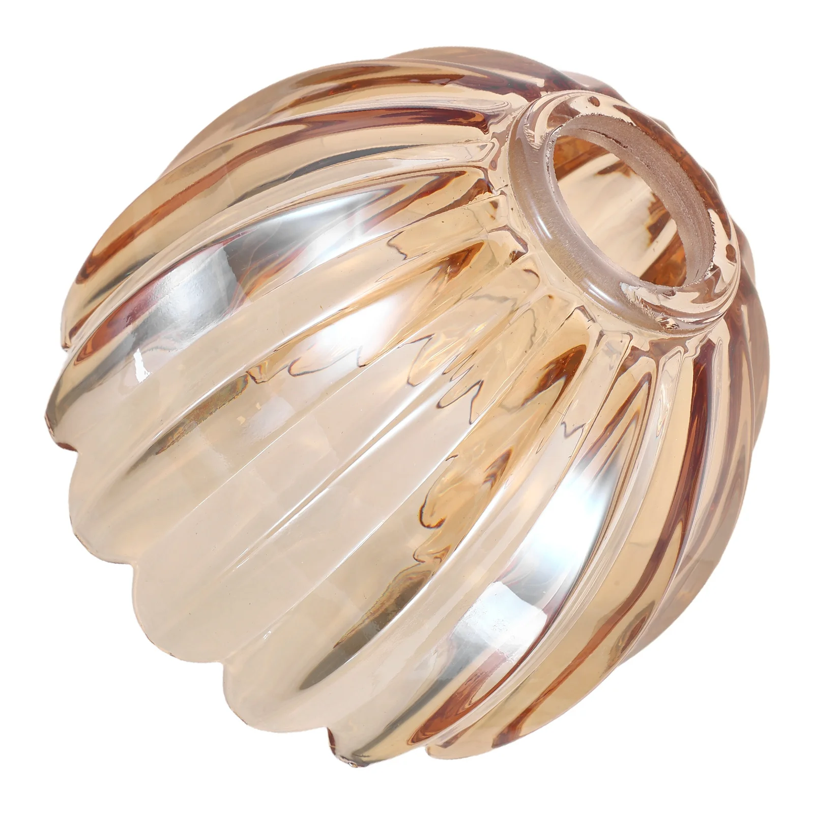 Sofisticado cubierta de pantalla de cristal ámbar soplado a mano para lámparas de mesa de pared de techo colgante iluminación versátil para el hogar