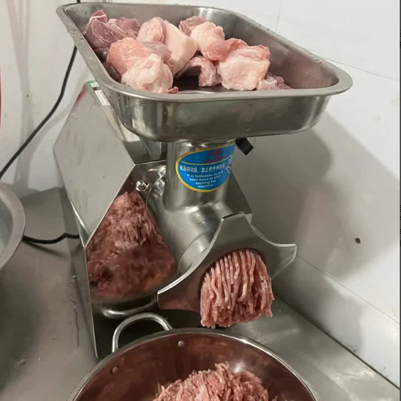Stainless Steel Desktop Automatic Meat Mincer New Electric Motor Home Restaurant and Farm Use Electric Meat Grinder
