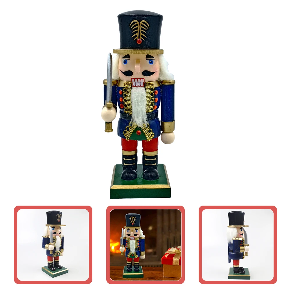 

Wooden Nutcracker nament Christmas Home Decor Living Room Bedroom Decoration Small Traditional Nutcracker Desktop for Family
