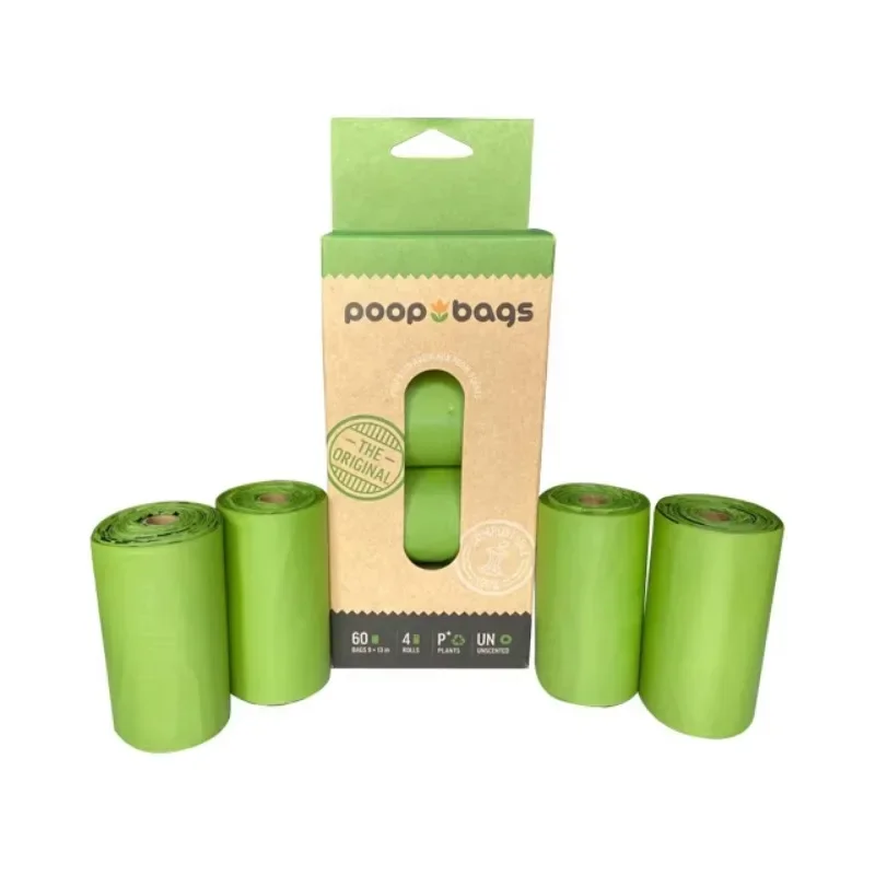 

hot sell wholesale biodegradable compostable pet dog poop waste bags, 22cm*33cm*0.018mm, 15 counts/roll