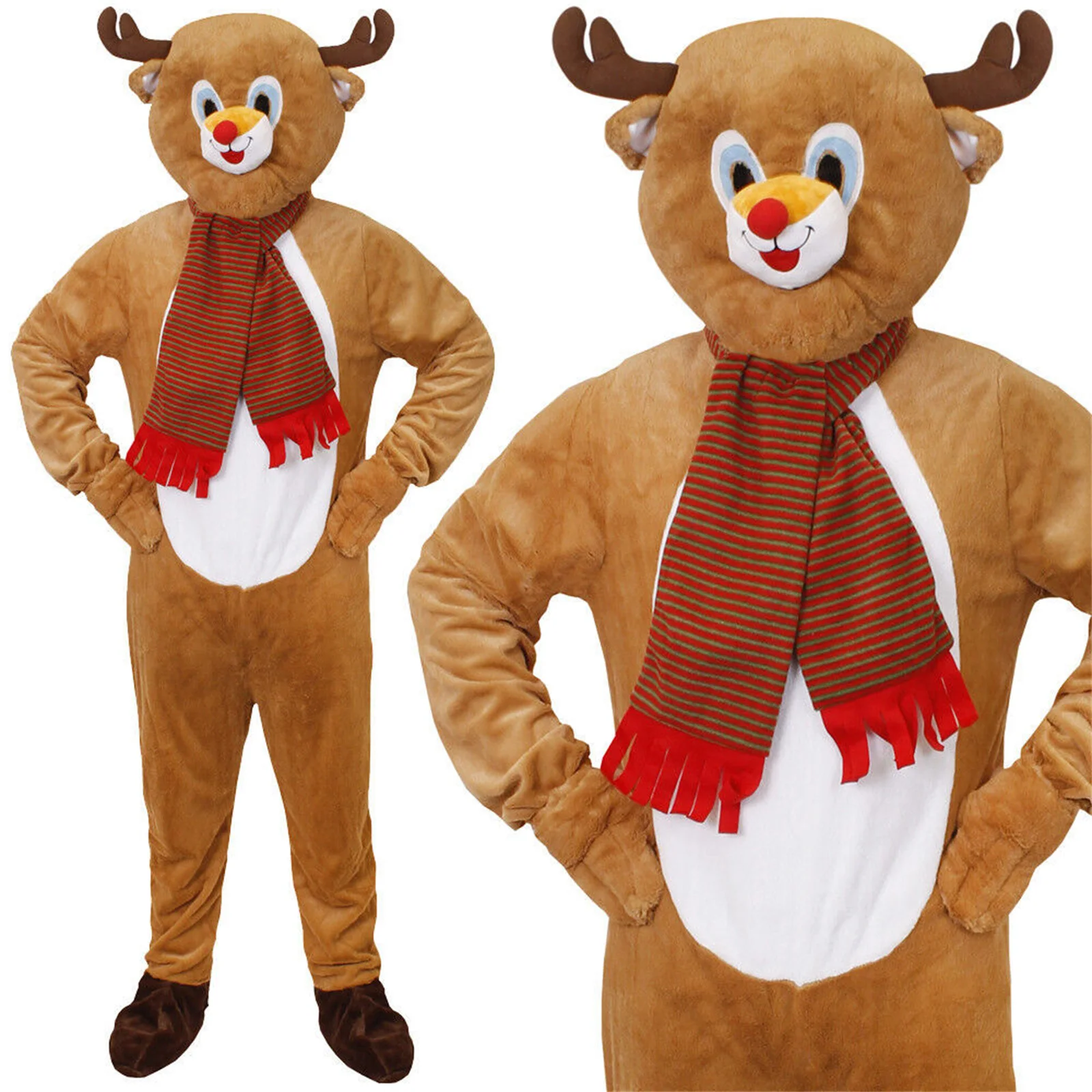 Costume da bambola di cartone animato con pupazzo di neve di Natale, alce di Babbo Natale, elfo di Natale, costume da spettacolo teatrale per bambini, festa cosplay