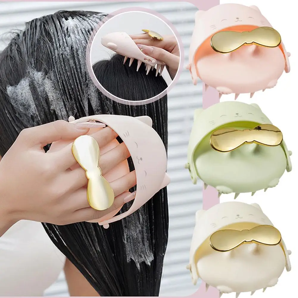 Cartoon Comb Nail Anti-itch Clean Scalp Accessories Brush Shampoo Hair Styling Silicone Scratcher Massager Q1o3